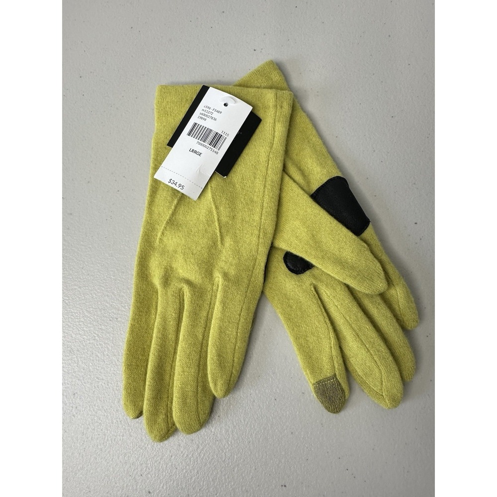 Lane Bryant Touch Gloves Size L‎ Wool blend Chartreuse Lightweight